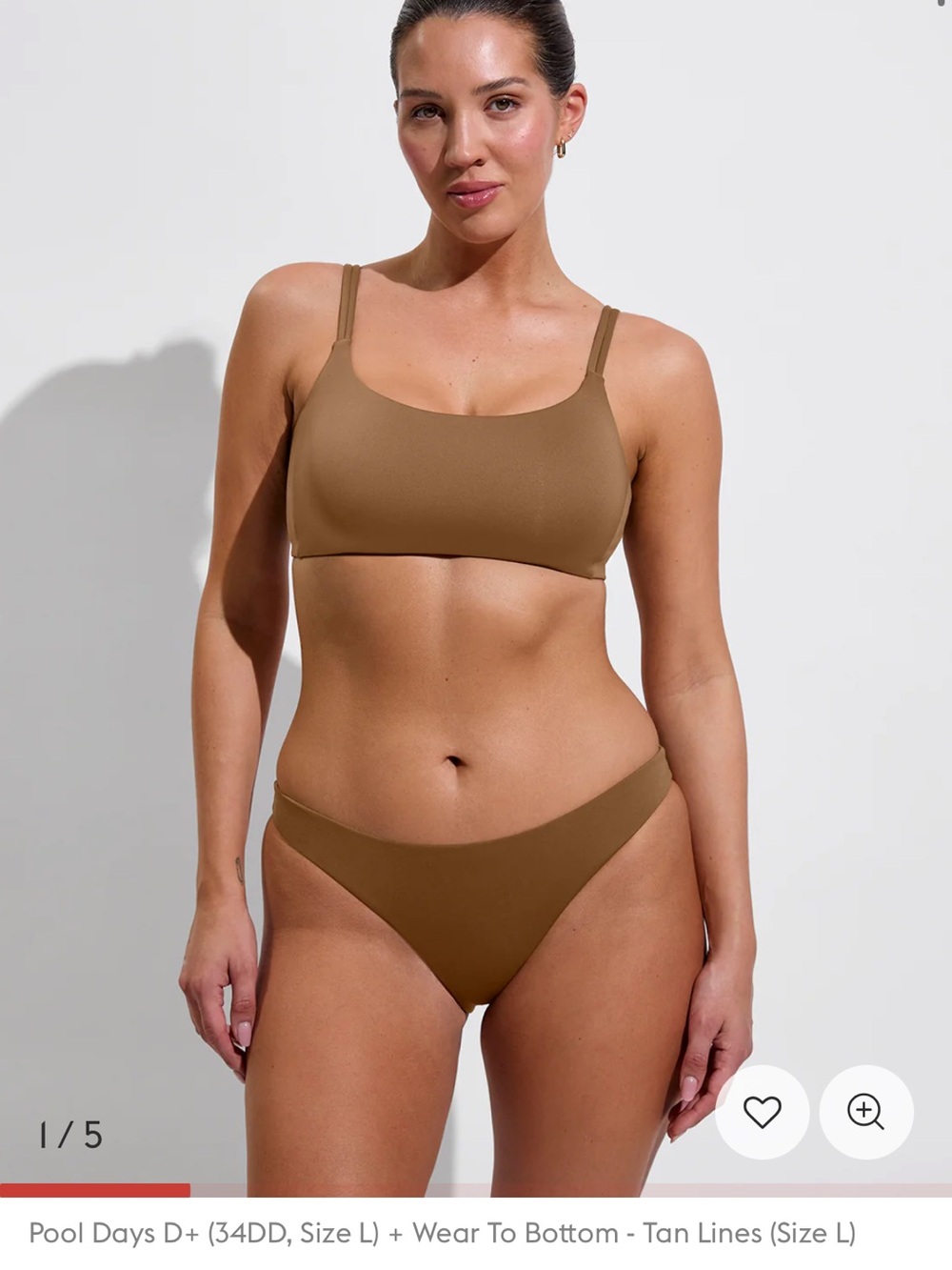 Left on Friday Pool Days D+ Top in Tan Lines (Brown)